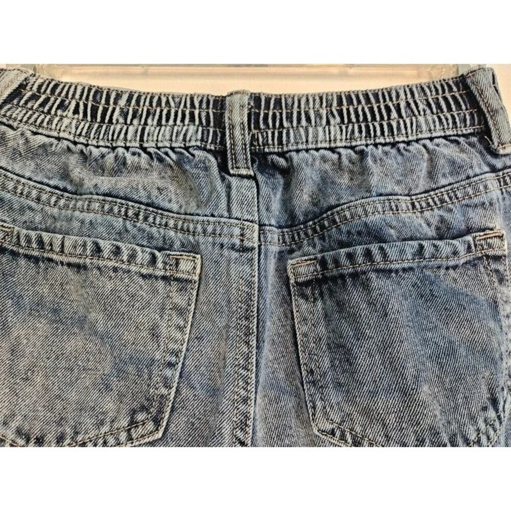 Justice Girls Peanuts Snoopy Wide Leg Acid Wash Jeans Light Blue Size 10